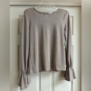 Pink Lily Shimmering Taupe Blouse